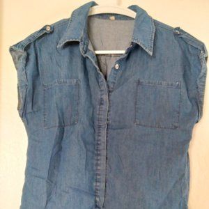 Denim Short-Sleeve Top